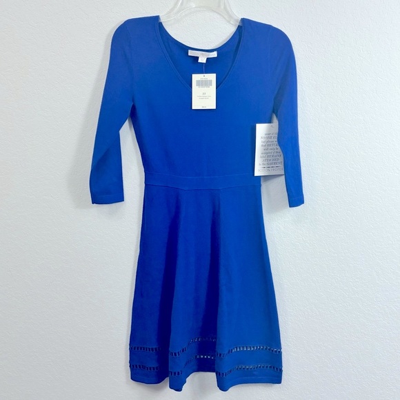 NWT Boston Proper Blue Long Sleeve Sweater Dress XS - Picture 2 of 12
